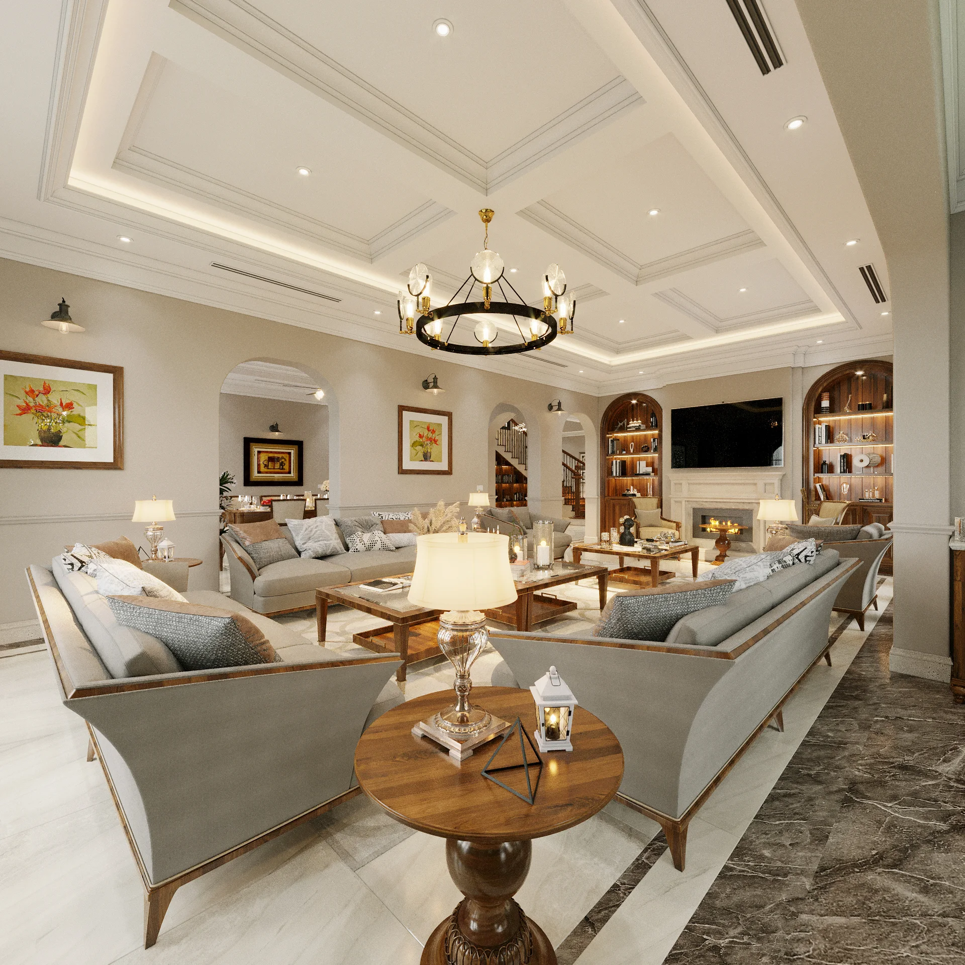 Sofa gỗ óc chó: chọn kích thước và vân gỗ sao cho vừa phòng khách